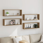 Sieninės lentynos 4 vnt. Amatų ąžuolo 80x15x26 cm I&scaron;dirbtos medienos