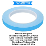 Youmile 10 mm x 25 m &scaron;ilumai laidus dvipusis lipnusis termoizoliacinis lipdukas, au&scaron;inimo juosta radiatoriui, led lemputėms, ic lustui, cpu, gpu su 1,5 m matavimo juosta