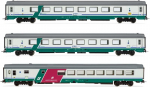 Rivarossi Hr4359 Fs 3 vienetų pakuotė Ic 507 530 Sila Torino-reggio C 2x Gran riedmenys - vagonai, balti/žali, vienas dydis
