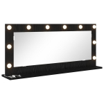 Veidrodinis &scaron;viestuvas su LED ap&scaron;vietimu Juodas 100x45x18 cm