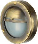 Licht-erlebnisse Agia lauko sieninis &scaron;viestuvas žalvario spalvos Ip64 mažo skersmens 14 cm jūrinė lempa priekinėms durims balkonui terasai