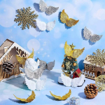 Povxlum 36 vienetų plastikiniai angelo sparnai rankdarbiams, mini 3d angelo sparnų ornamentų lopai, dekoravimui, "pasidaryk pats" rankdarbiams ir vestuvių rekvizitams