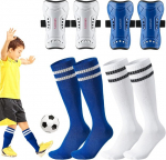 Utensilsto 2 rinkiniai futbolo blauzdų apsaugų ir futbolo kojinių vaikams, futbolo blauzdų apsaugos vaikams, futbolo kojinių rinkinys berniukams ir mergaitėms, futbolo rungtynės, blauzdų apsauga