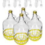 4x 5l stiklinis "dama" balionas su priedais vynui