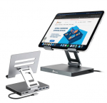 REAGLE aliuminio IPAD TABLET STAND + HDMI 4K 60Hz PD USB-C HUB
