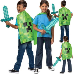 Minecraft kostiumas - DIZAINS - Karys + Creeper apsiaustas - Helovino ir karnavalo kostiumas