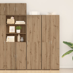vidaXL Auk&scaron;tas spintelė 2 pcs Amatininkų ąžuolas 50 x 42,5 x 185 cm