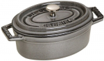 Staub Mini Cocotte ovalus 250 ml ketaus puodas, grafito spalvos