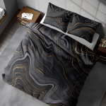 Satino patalynė 140x200 skaitmeniniu būdu atspausdinta Nobile marmuro grafito