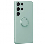 &bdquo;Dechen&ldquo; Ring Kickstand kieto silikono (TPU) dėklas - mėtinė (Galaxy S25 Ultra)