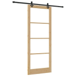 vidaXL Slankios durys ORKDAL Natūrali ir juoda 93 x 232 cm