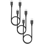 Lot 3 kabeliai Nikon Coolpix 4800/5200/5600/5900/7600/7900/8400/8800 - MINI USB/USB 2.0 Juodas 1 Metras Phonillico&reg;
