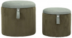 BOLZANO saugojimo pufų rinkinys, &Oslash; 38 cm ir &Oslash; 32 cm &ndash; žalia, modernus dizainas
