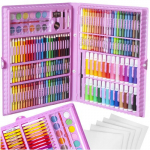 Tapybos rinkinys lagamine, 168 vnt., rožinis