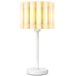 Retro stiliaus stalo lempa, naktinė lempa, plastikinis gaubtas, mygtukinis jungiklis, balta