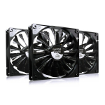 3x AABCOOLING Black Silent Fan 14 - Tylus 140mm Kompiuterio Ventiliatorius, 104m&sup3;/h Oro Srautas, Efektyvus 18.6dB Veikimas Su FDB Guoliais, Tinka PC Korpusams, 1000 RPM, Antivibracinės Tarpinės, IC Variklis, universal