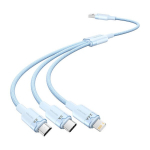 USB 2.0 A 3-in-1 3A Įkrovimo Laidas Telefonams 1,5 M Su Greito Įkrovimo Funkcija