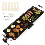 Costway 70 cm elektrinė kepsninė Teppanyaki Grilis Nelipnus BBQ Grilis Elektrinis grilis