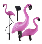 Saulės energijos flamingo sodui SunGlow, 52cm auk&scaron;čio 3 vienetų rinkinys