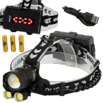 Bailong LED priekinis žibintas xhp160 ne&scaron;iojamas akumuliatorius su priartinimu