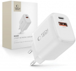 Ładowarka sieciowa Tech-Protect NCA30 USB-A, USB-C Network Charger PD 30W / QC3.0 White