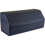 Bagažinės daiktadėžė EVAtech ECO L 30x30x65 cm - juoda / juodi kra&scaron;tai / mėlynos siūlės / juodas vidus