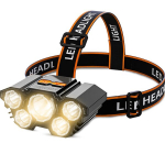 5 LED įkraunamas žibintuvėlis ant galvos, atsparus vandeniui, puikiai tinka lauko veiklai, žygiams, stovyklavimui, žvejybai