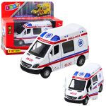 Greitosios medicinos automobilis su &scaron;viesomis ir garsais Lean Toys 1:32, balta