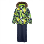 Huppa Žieminis komplektas vaikams WINTER, lime pattern/ dark gray, 92