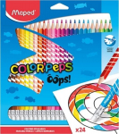Nutrinami spalvoti pie&scaron;tukai Maped Color'Peps OOPS, 368970, 24 spalvos