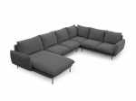 Mink&scaron;tas kampas Cosmopolitan Design Panoramic Vienna, tamsiai pilkas gobelenas/juoda