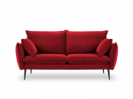 Dvivietė aksominė sofa Milo Casa Elio, raudona/juoda
