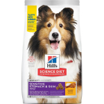 Hills Canine Adult Sensitive Stomach & Skin vir&scaron;kinimui ir kailio žvilgesiui vidutinių veislių &scaron;unims su vi&scaron;tiena, 14 kg