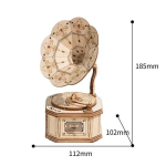 Robotime Gramophone 3D dėlionė, 122 vnt