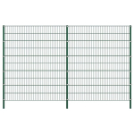 Tvoros segmentai su stulpais, žalios spalvos, 3,4x2m, geležis
