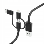 Hama 3-in-1 Usb laidas: Micro Usb, Usb-c, Lightning, 1.5m