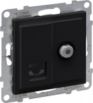 Legrand Suno F + Rj45 Cat.6 Utp Juodas Kompiuterinis-anteninis Lizdas