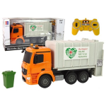 Nuotoliniu būdu valdomas sunkvežimis RC Garbage Truck Mercedes-Benz Antos, oranžinis