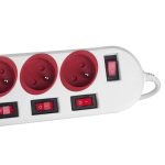 Power Socket - 5 sockets with Switch MacLean MCE204 R/W (1,5 m)