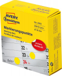 Avery etiketės ratukai &Oslash;10mm geltonos 800 vnt. su dozatorium