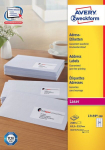 Avery etiketės A4 63,5x33,9mm baltos (100 vnt.)