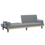 vidaXL Sofa-lova su porankiais, &scaron;viesiai pilkos spalvos, audinys