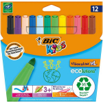 Feutras - BIC KIDS - 594 - 12 vienetų rinkinys - Ekstra didelis galiukas - Sumai&scaron;ytos spalvos, Native