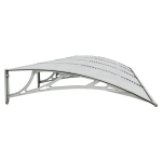 vidaXL Stogelis durims, pilkos spalvos, 400x100cm, polikarbonatas
