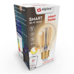 Alpina - i&scaron;manioji wi -fi lemputė, E27 lizdas, galia 4,9 W, &scaron;ilta balta