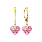 Sidabriniai auskarai su Swarovski kristalais DiamondSky Cute Valentine (Light Rose) DS02A562