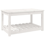 vidaXL Sodo stalas, baltas, 82,5x50,5x45cm, pu&scaron;ies medienos masyvas