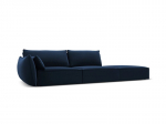 Velvet sofa Vanda (de&scaron;ininė), 4 sėdimos vietos, mėlyna