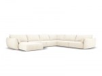 Panoraminė de&scaron;ininė sofa Vanda, 8 sėdimos vietos, &scaron;v. smėlio sp.
