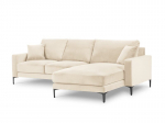 De&scaron;inioji kampinė velvet sofa Venus, 4 sėdimos vietos, &scaron;v. smėlio sp.